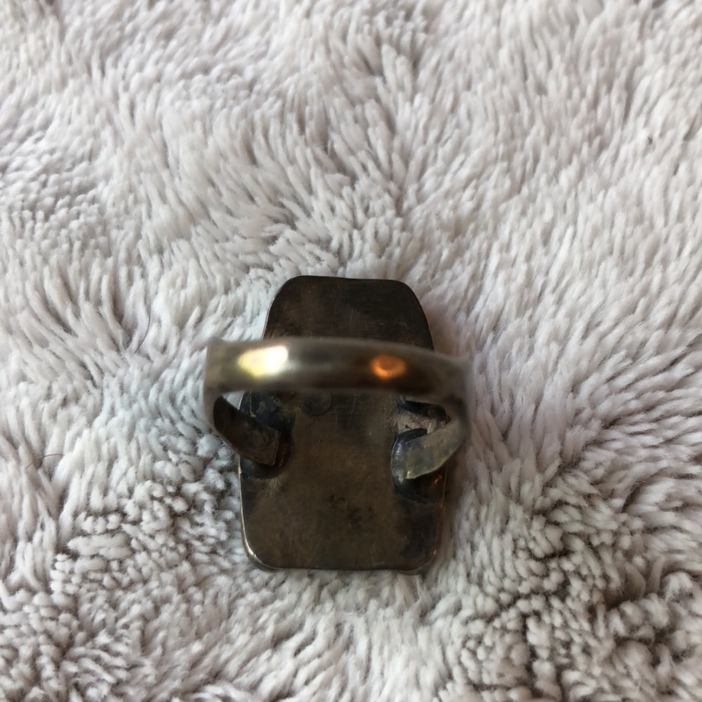 NATIVE AMERICAN Handmade Silver and Turquoise Ring Size 6 - Picture 5 of 5